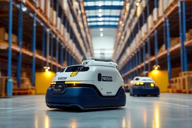 自動搬送ロボットAGVの稼働風景